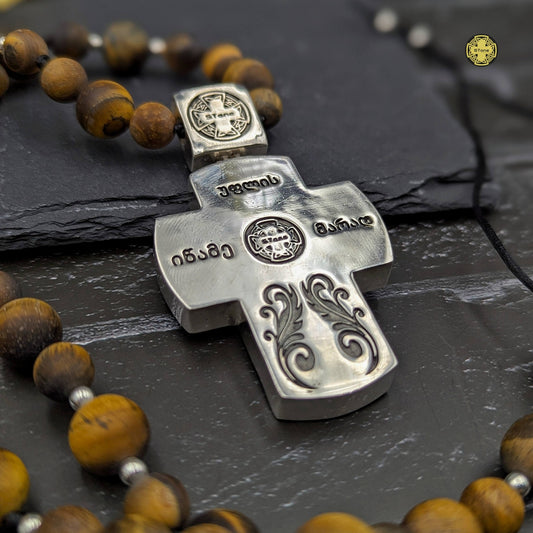 ვერცხლი x კაკალი - ქვების ყელსაბამი